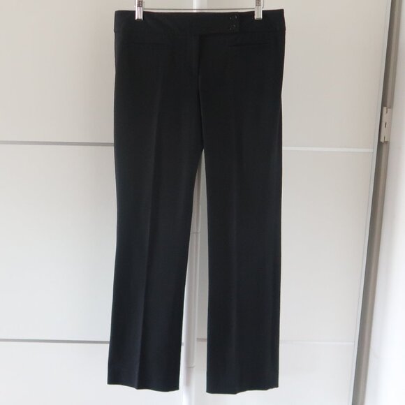 Theory Black Straight Leg Dress Pants Cotton Stretch Tailored Trousers Size 8 - Picture 3 of 8
